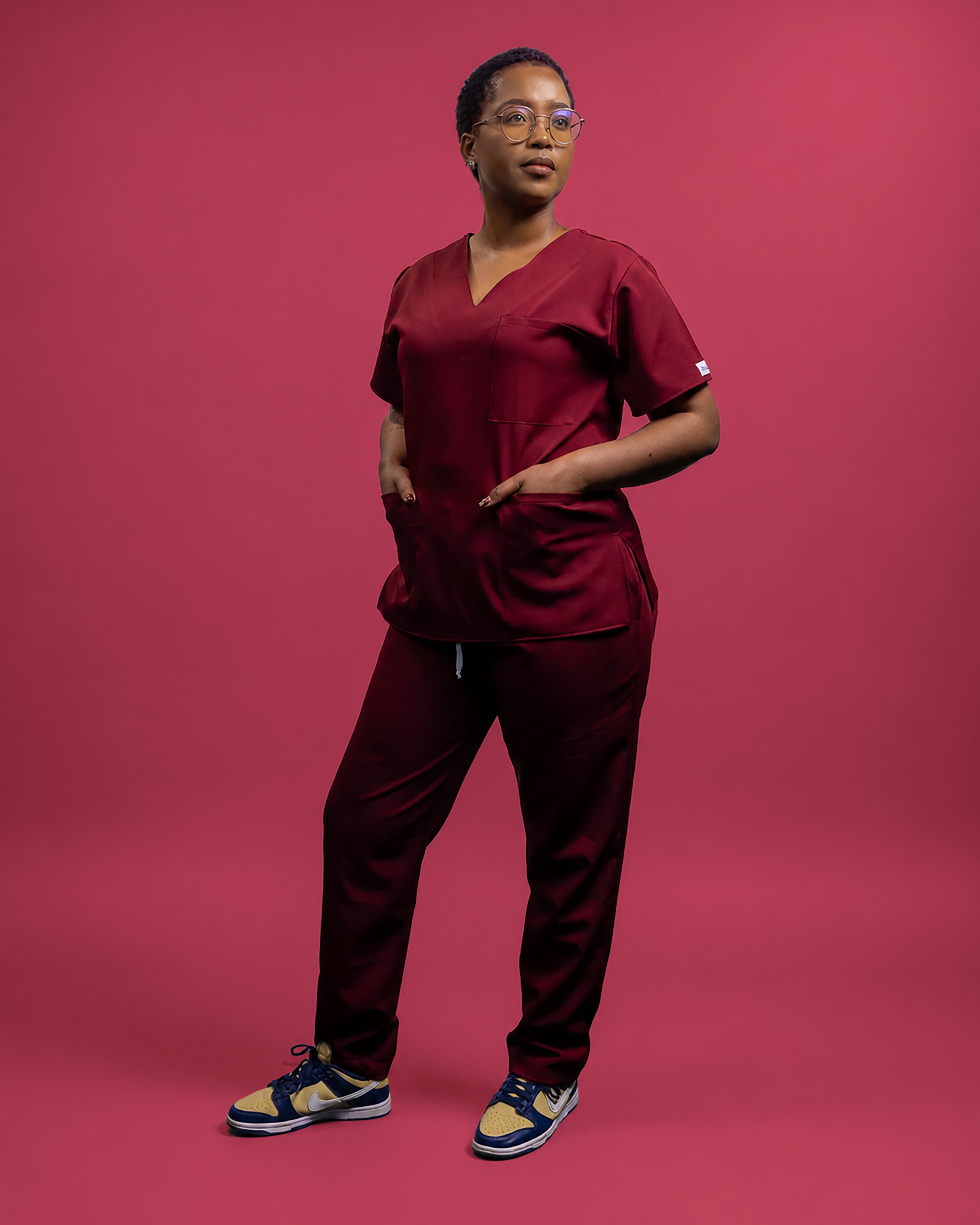 Maroon Scrub Top - Image 2