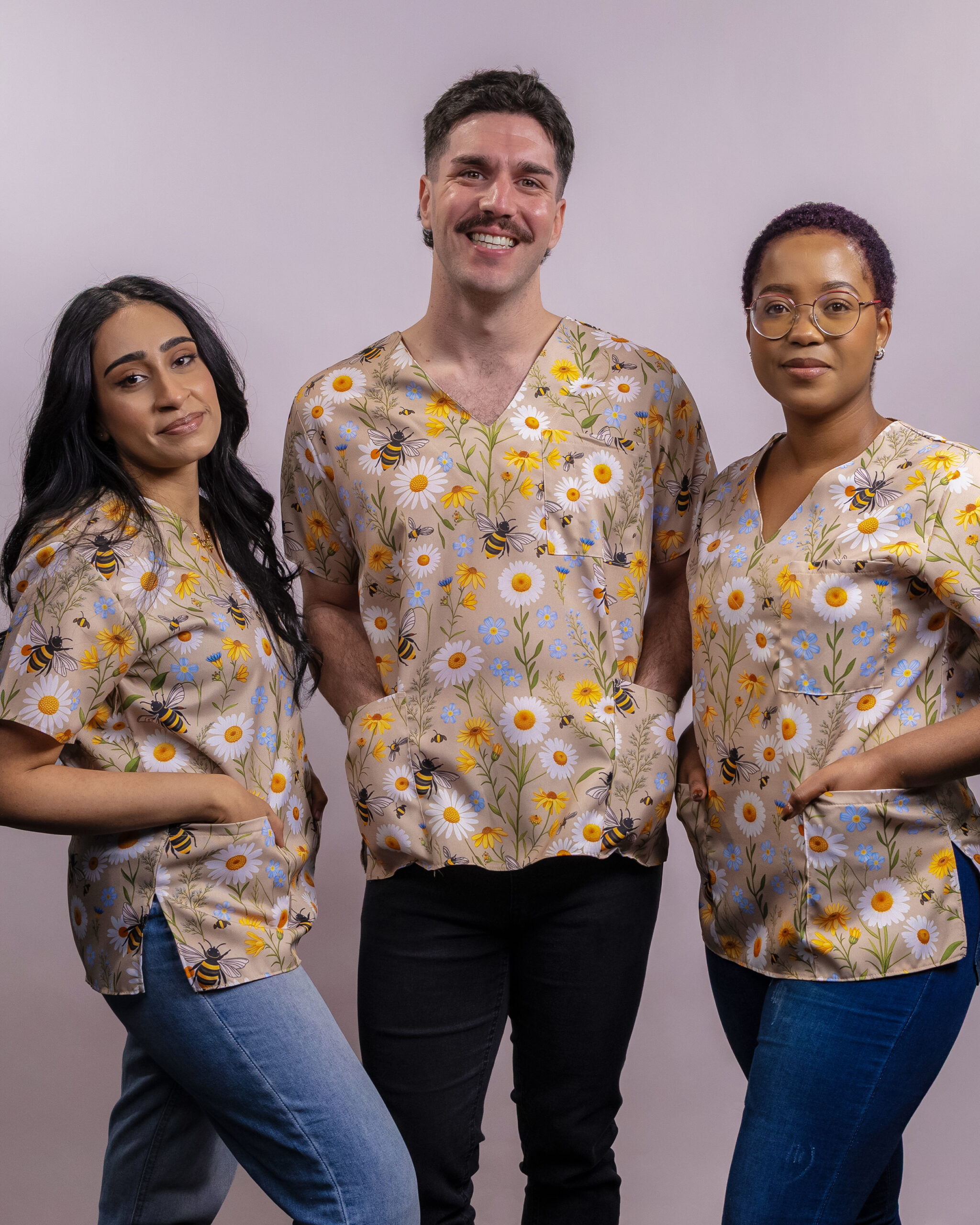 Busy Bees (Beige) - Elevate Your Style with Simply Scrubs SA - Image 2