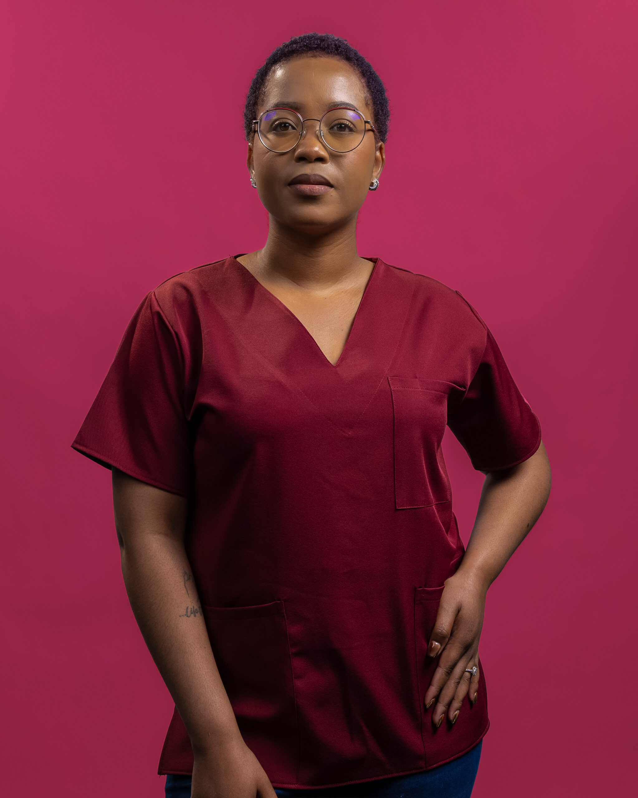 Maroon Scrub Top