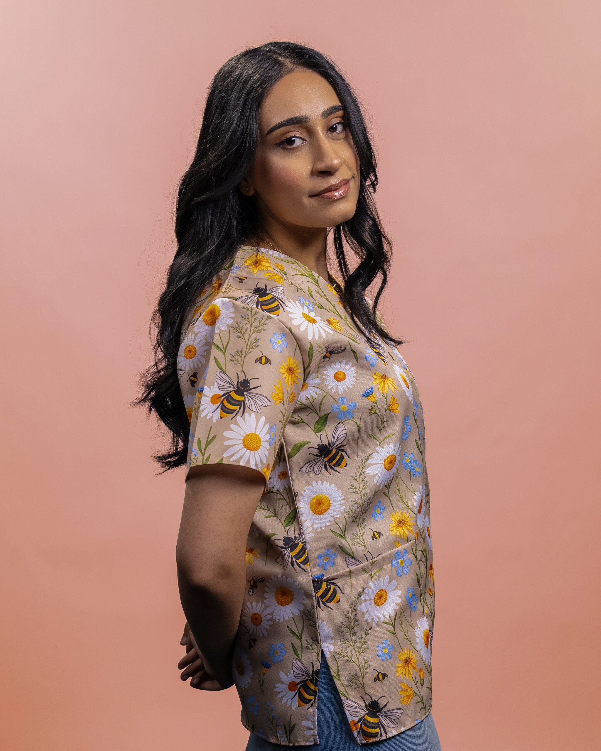 Busy Bees (Beige) - Elevate Your Style with Simply Scrubs SA - Image 3